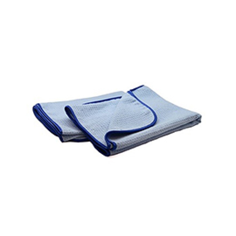 Drying Towel, blue w/  blue satin edging, 25 inch by 36 inch